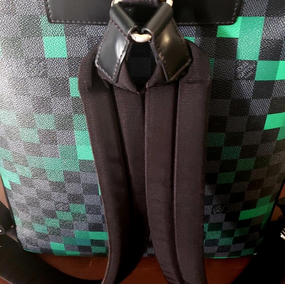 Louis Vuitton Backpack Limited Edition Damier Graphite Pixel,Green&blk - Picture 3 of 9